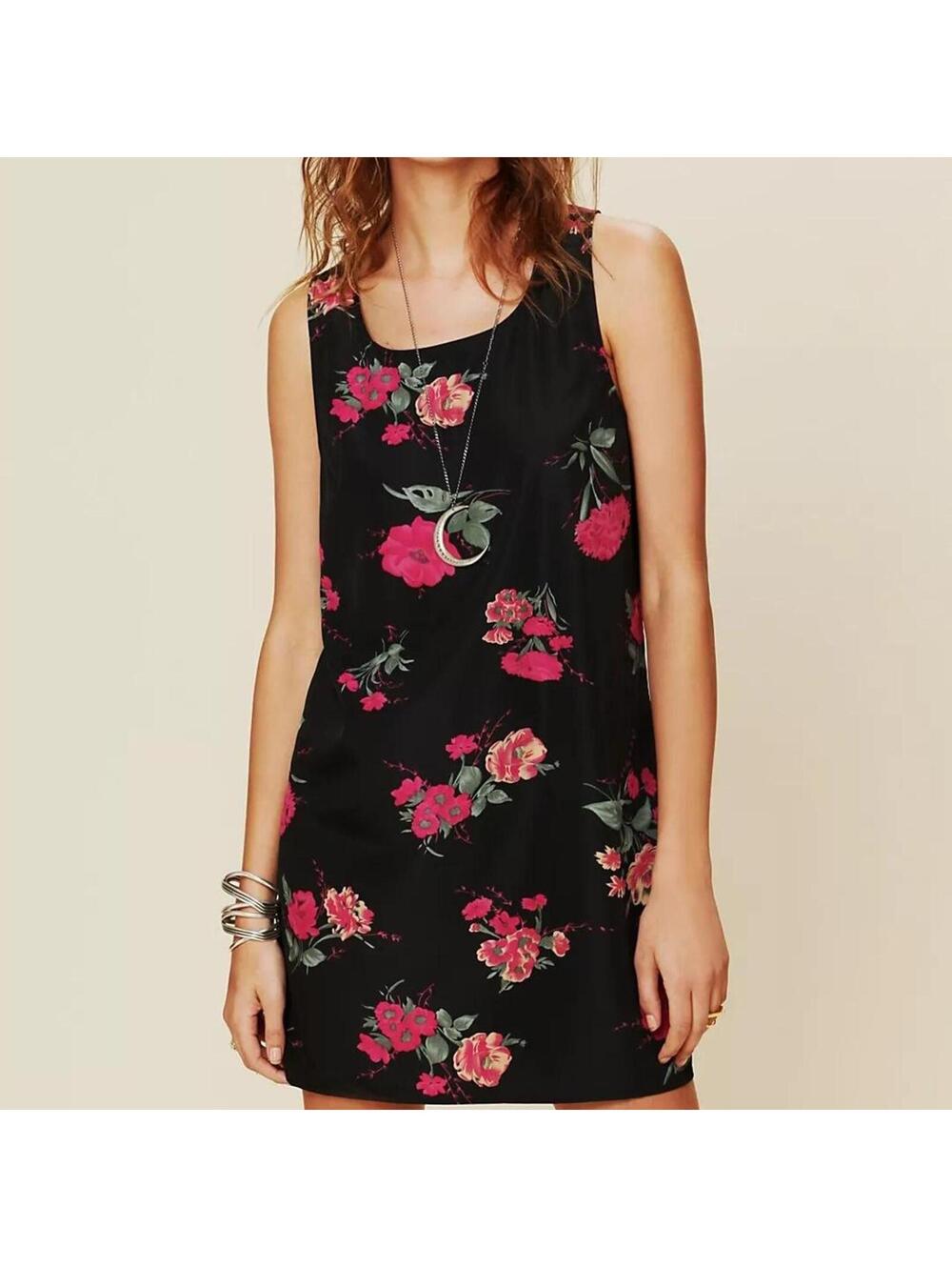 Free People Kelly Floral Print Dress Black Mini whimsigoth date night formal
